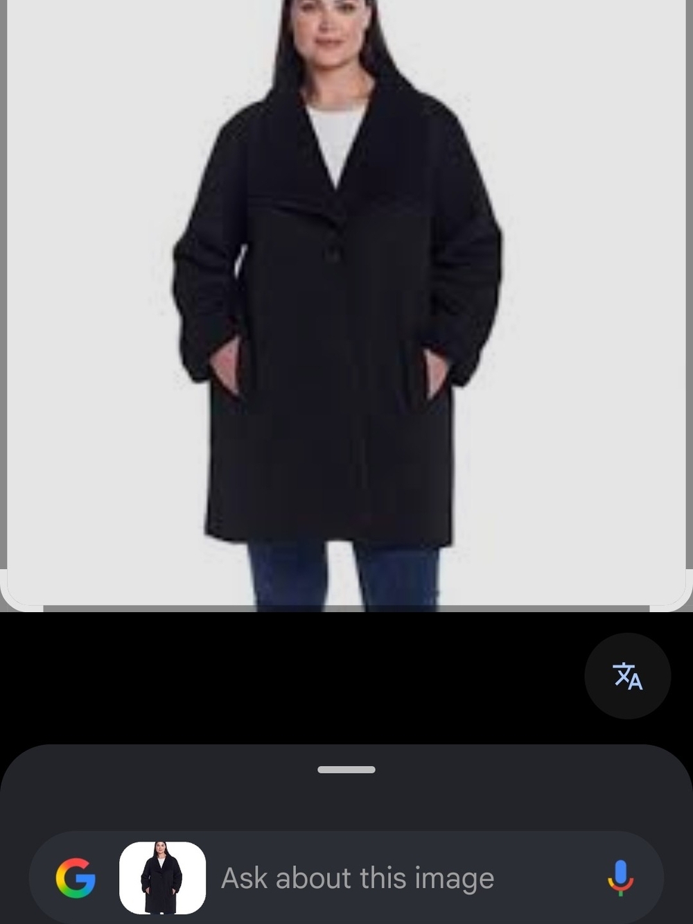 92-NWT-Gallery New York Reversible Black Single Button coat with a shawl collar
